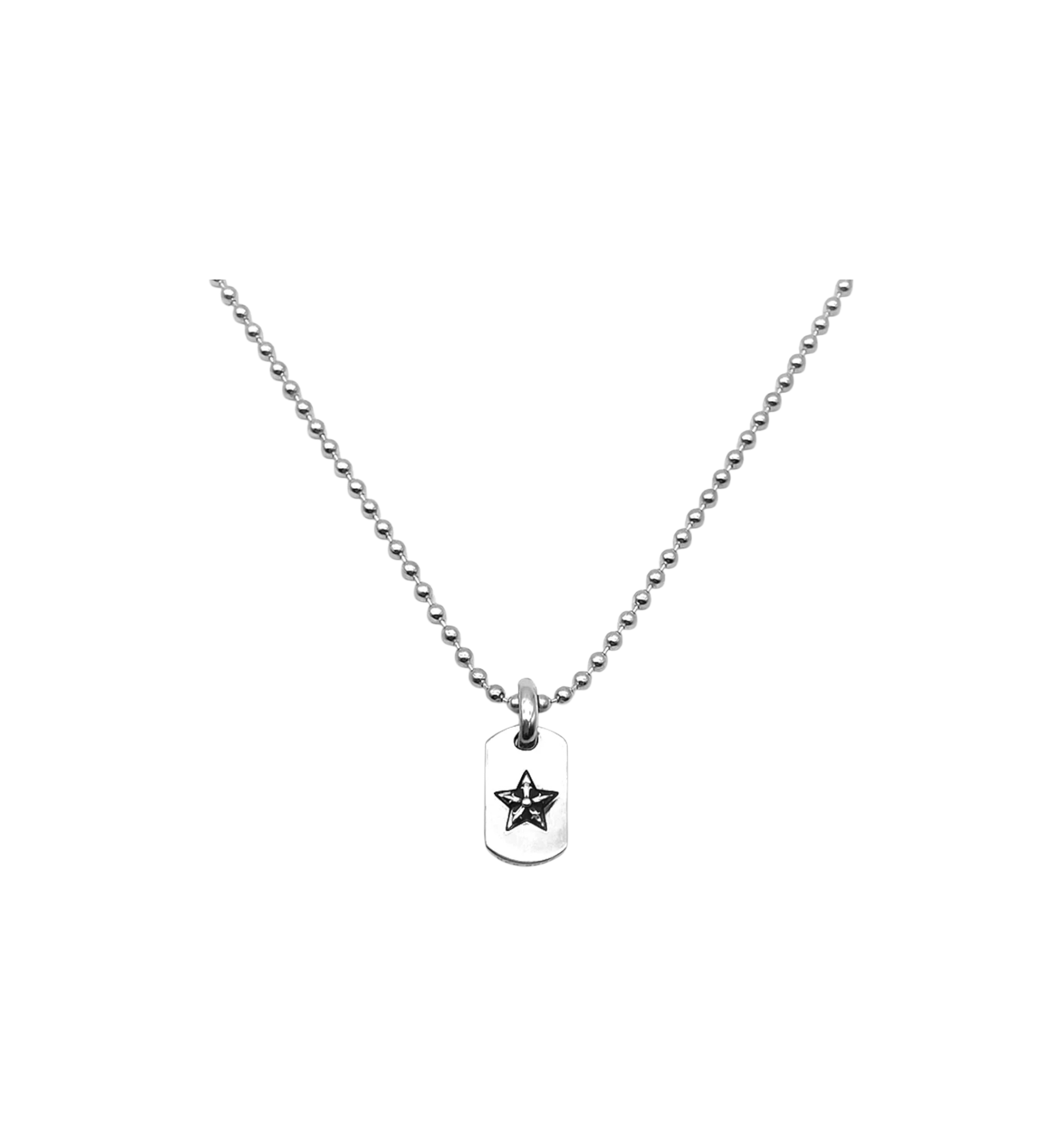 Chrome Hearts Tiny Star Dog Tag Necklace "Silver"