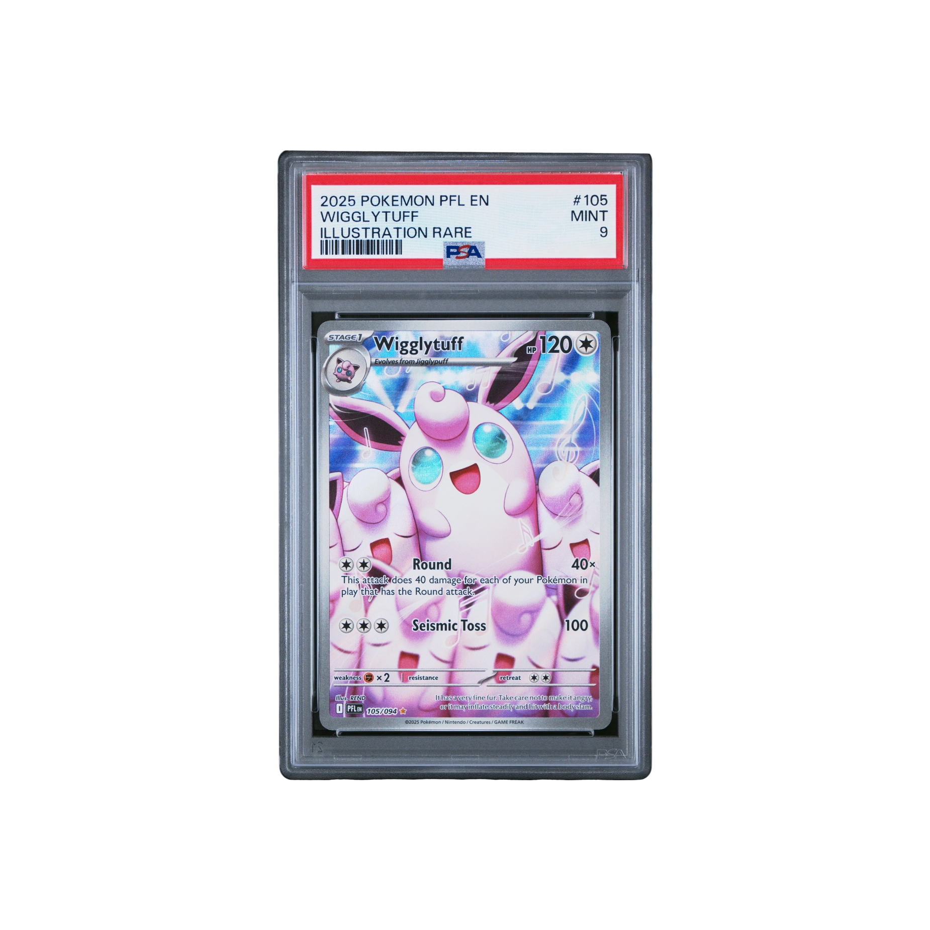 2025 Pokemon PFL EN-Phantasmal Flames Illustration Rare MINT 9 Wigglytuff at Stashed UAE