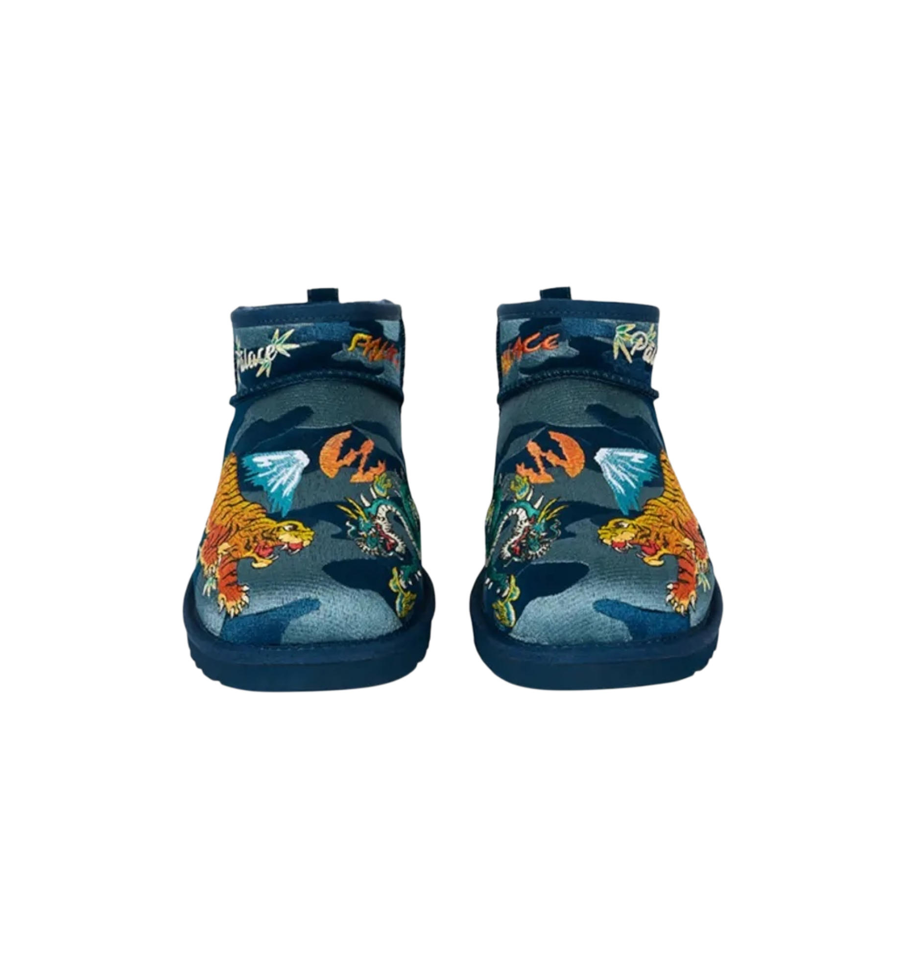 UGG Classic Ultra Mini Boot Palace Navy Camo front view at Stashed UAE