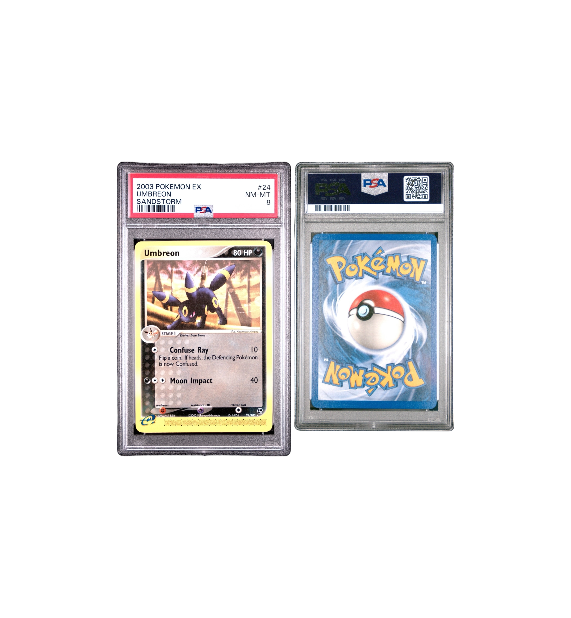 2003 Pokemon EX Sandstorm NM-MT 8 Umbreon detail close-up at Stashed UAE