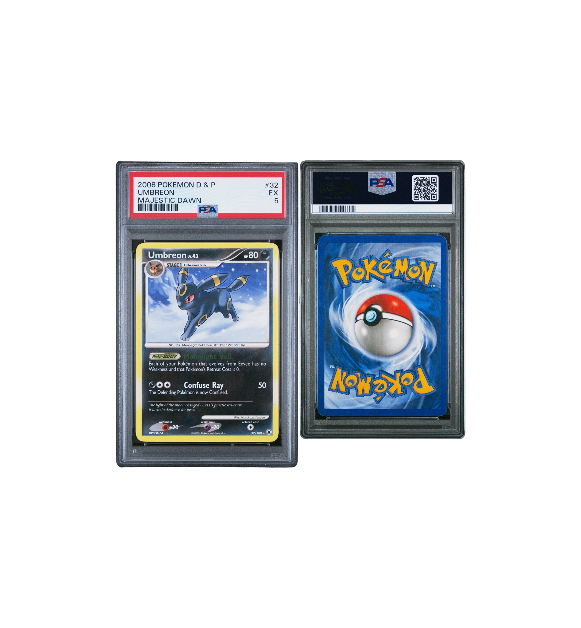 2008 Pokemon Diamond & Pearl Majestic Dawn EX 5 Umbreon detail close-up at Stashed UAE
