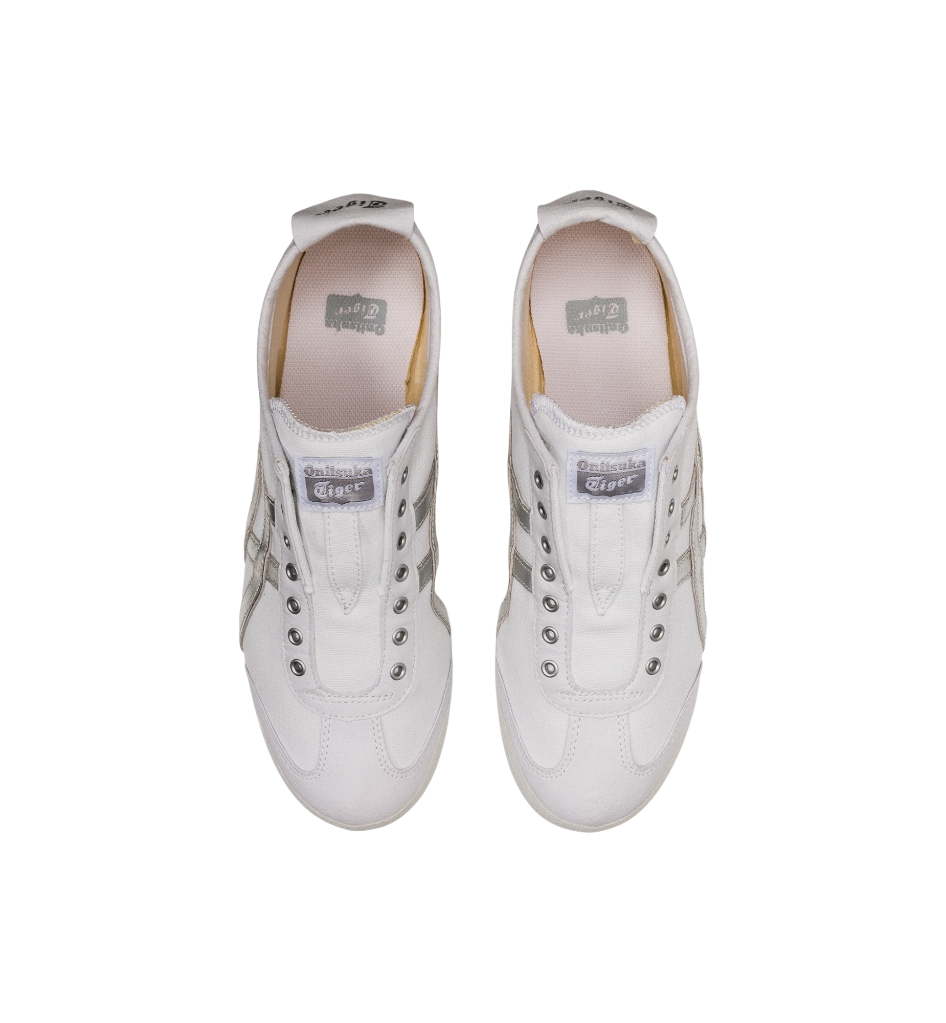 Onitsuka Tiger Mexico 66 Slip-On White Pure Silver top view at Stashed UAE