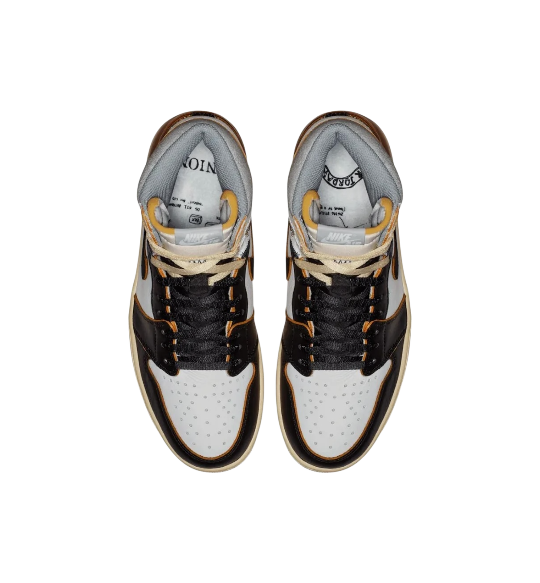 Air Jordan 1 Retro High Union Los Angeles Black Toe top view at Stashed UAE
