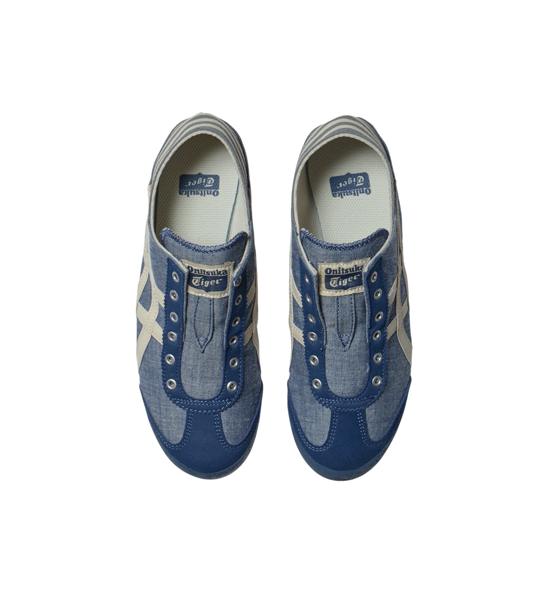 Onitsuka Tiger Mexico 66 Paraty Blue Chambray Natural top view at Stashed UAE