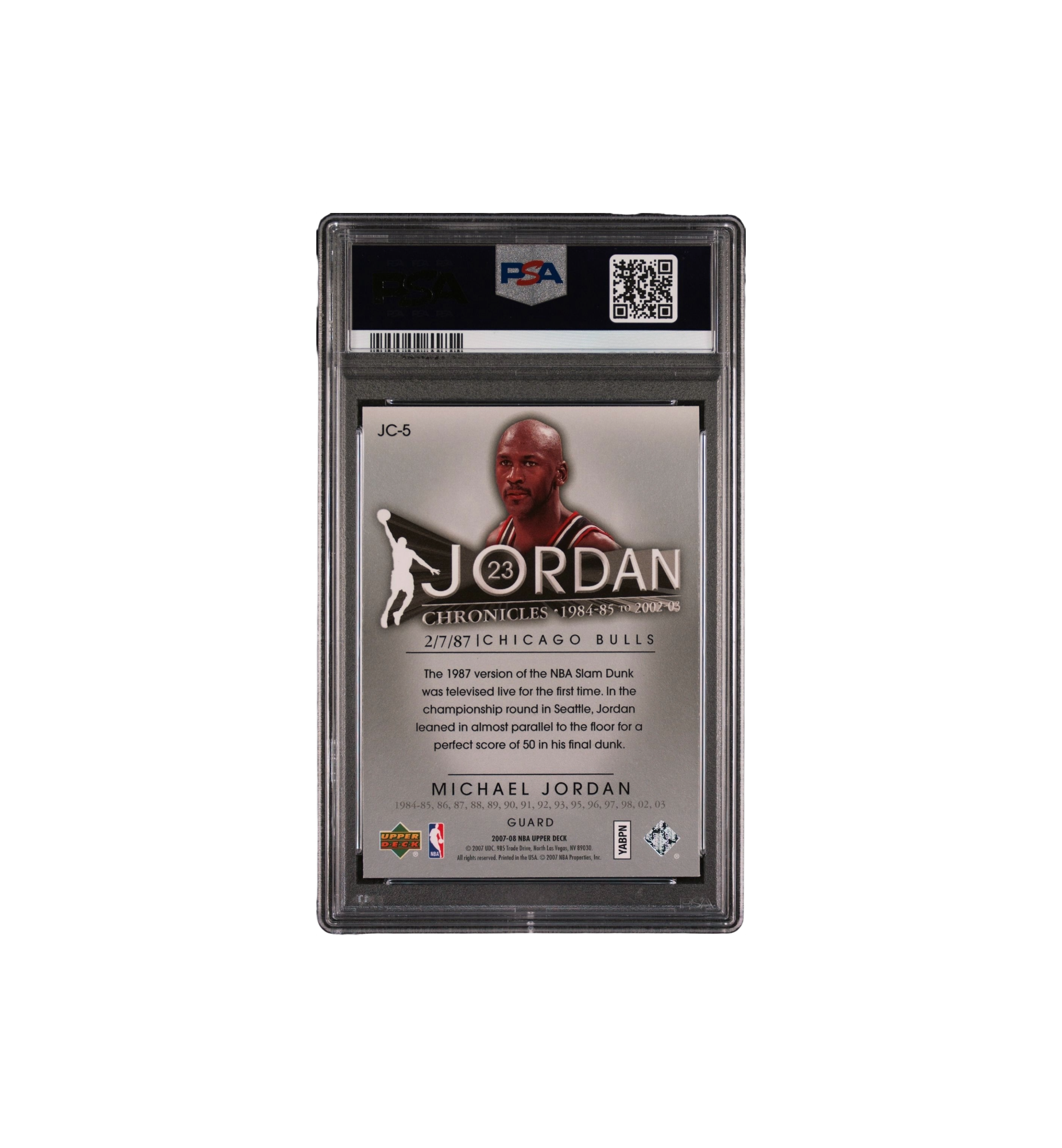 2007 Upper Deck Jordan Chronicles GEM MT 10 Michael Jordan back view at Stashed UAE