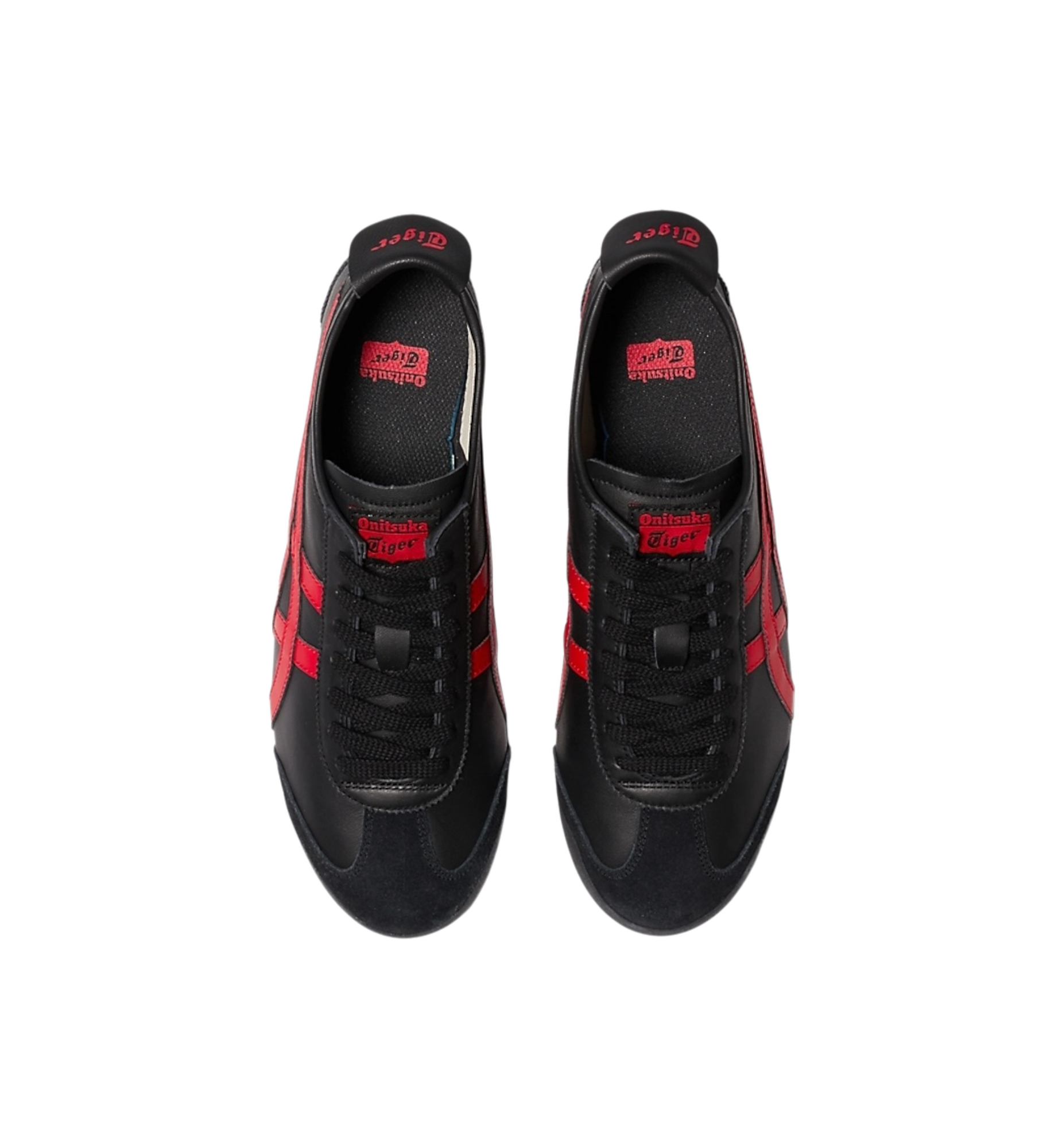 Onitsuka Tiger Mexico 66 Black Classic Red top view at Stashed UAE