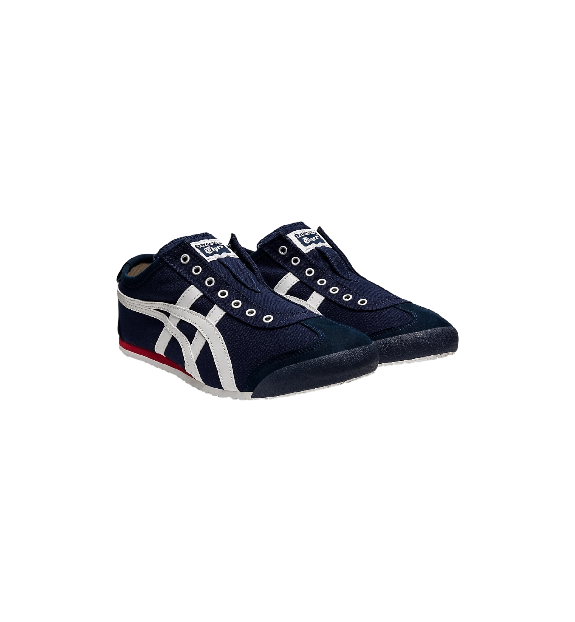 Onitsuka Tiger Mexico 66 Slip-On Navy Off-White Red pair at Stashed UAE