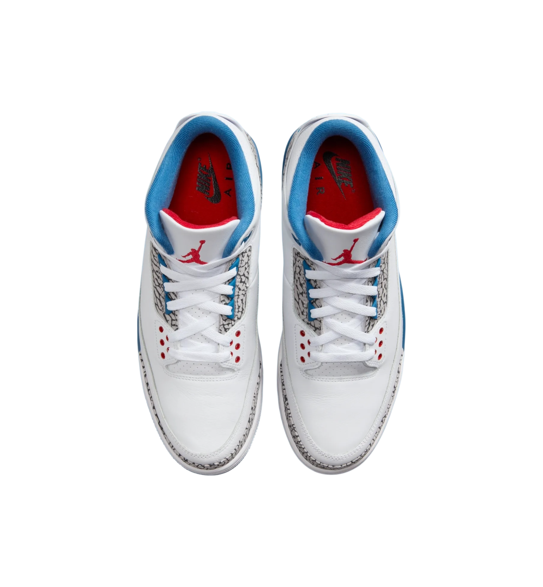 Air Jordan 3 Retro True Blue 2026 top view at Stashed UAE