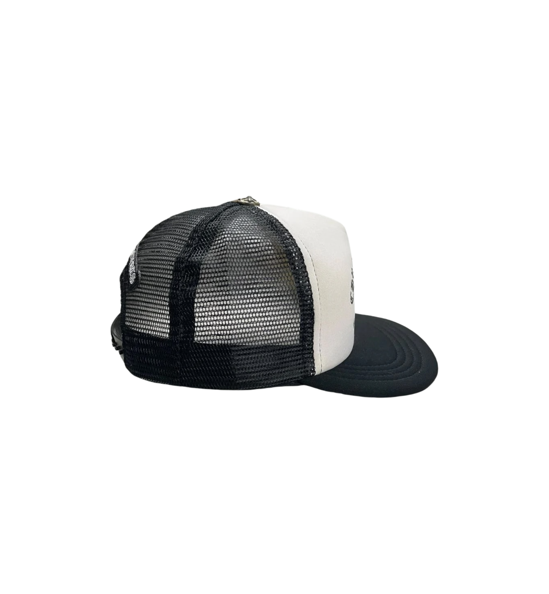 Chrome Hearts Hollywood Cross King Taco Trucker Cap "Black/White"