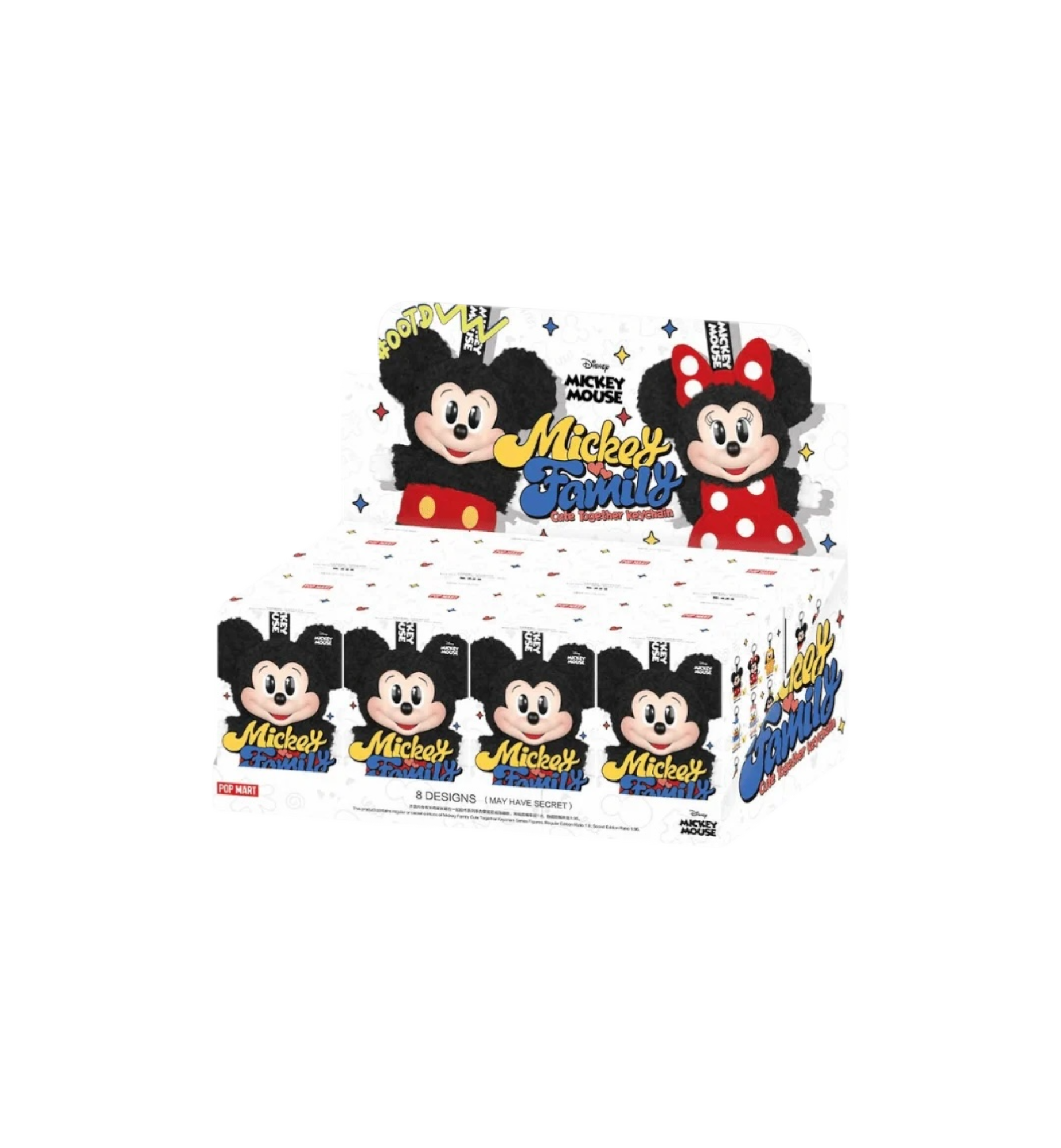 Pop Mart Disney Mickey Family Together Series Plush Keychain Case (8 Blind Box)