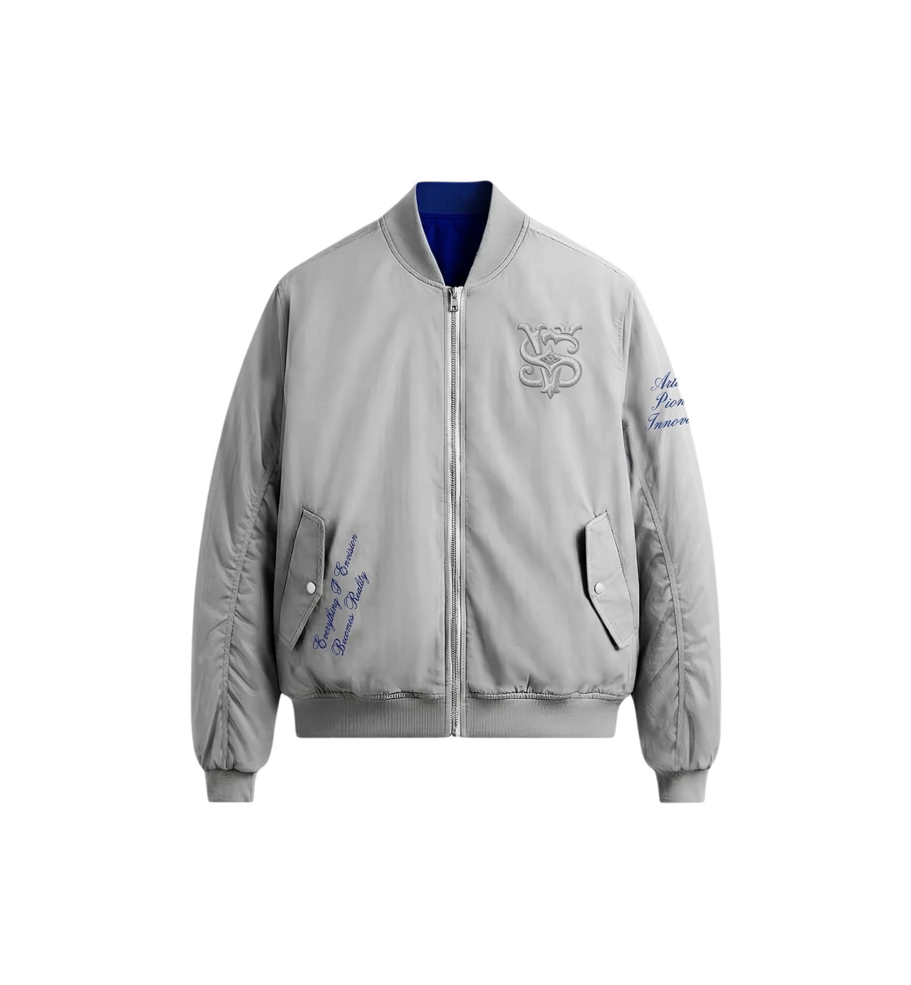 Street Visionaries House of Champions - Reversible Bomber Jacket "Silent Blue/Ivory Grey"
