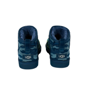 UGG Classic Ultra Mini Boot Palace Navy Camo heel view at Stashed UAE