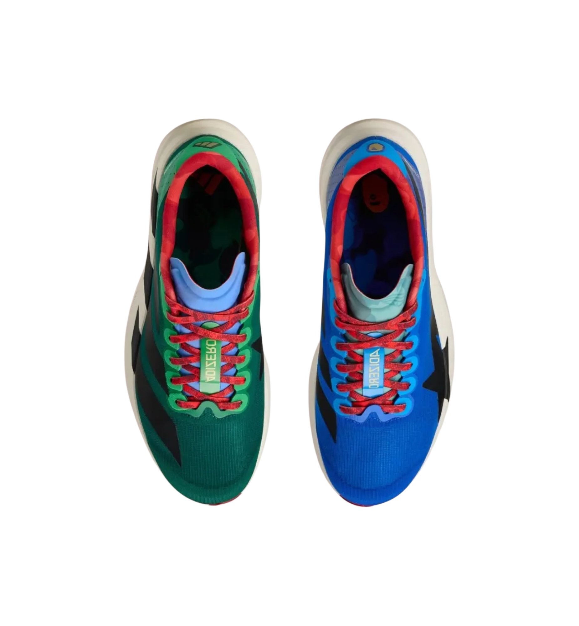 Adidas Adizero Evo SL Bape Green Multi top view at Stashed UAE