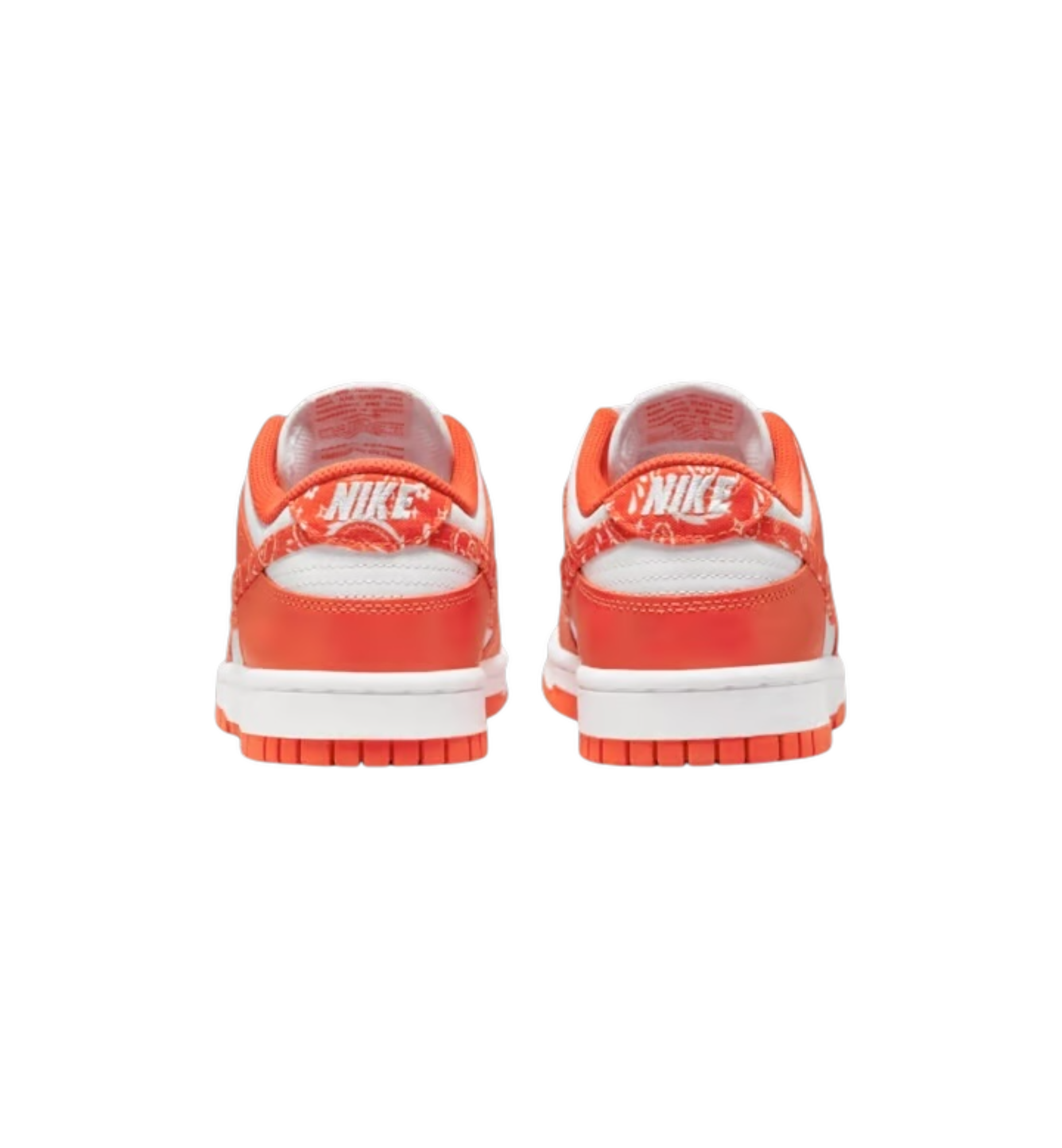 Nike Dunk Low Essential Paisley Pack Orange heel view at Stashed UAE