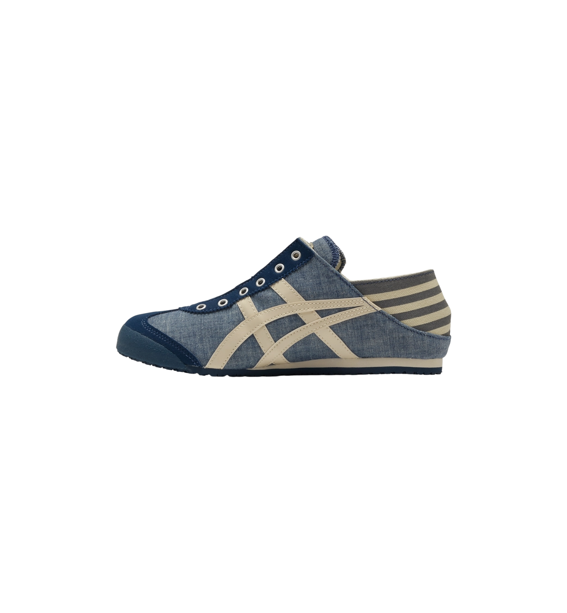 Onitsuka Tiger Mexico 66 Paraty Blue Chambray Natural side view at Stashed UAE