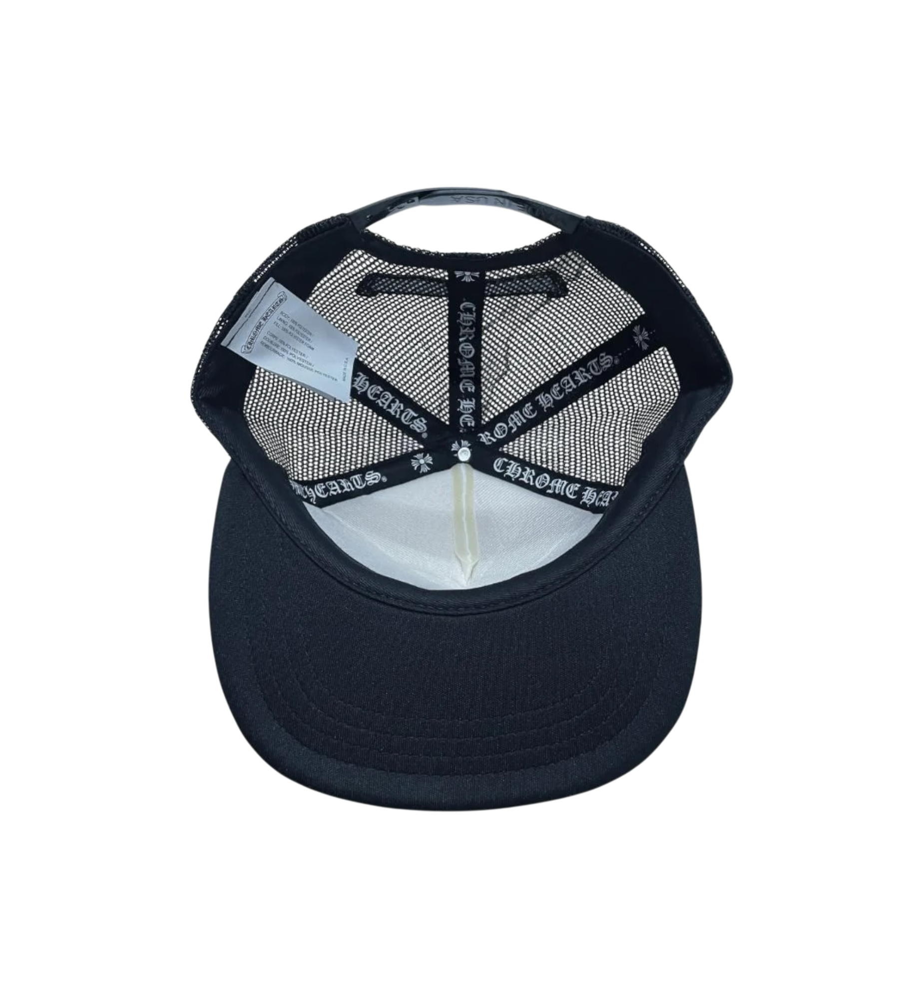 Chrome Hearts Hollywood Cross King Taco Trucker Cap "Black/White"