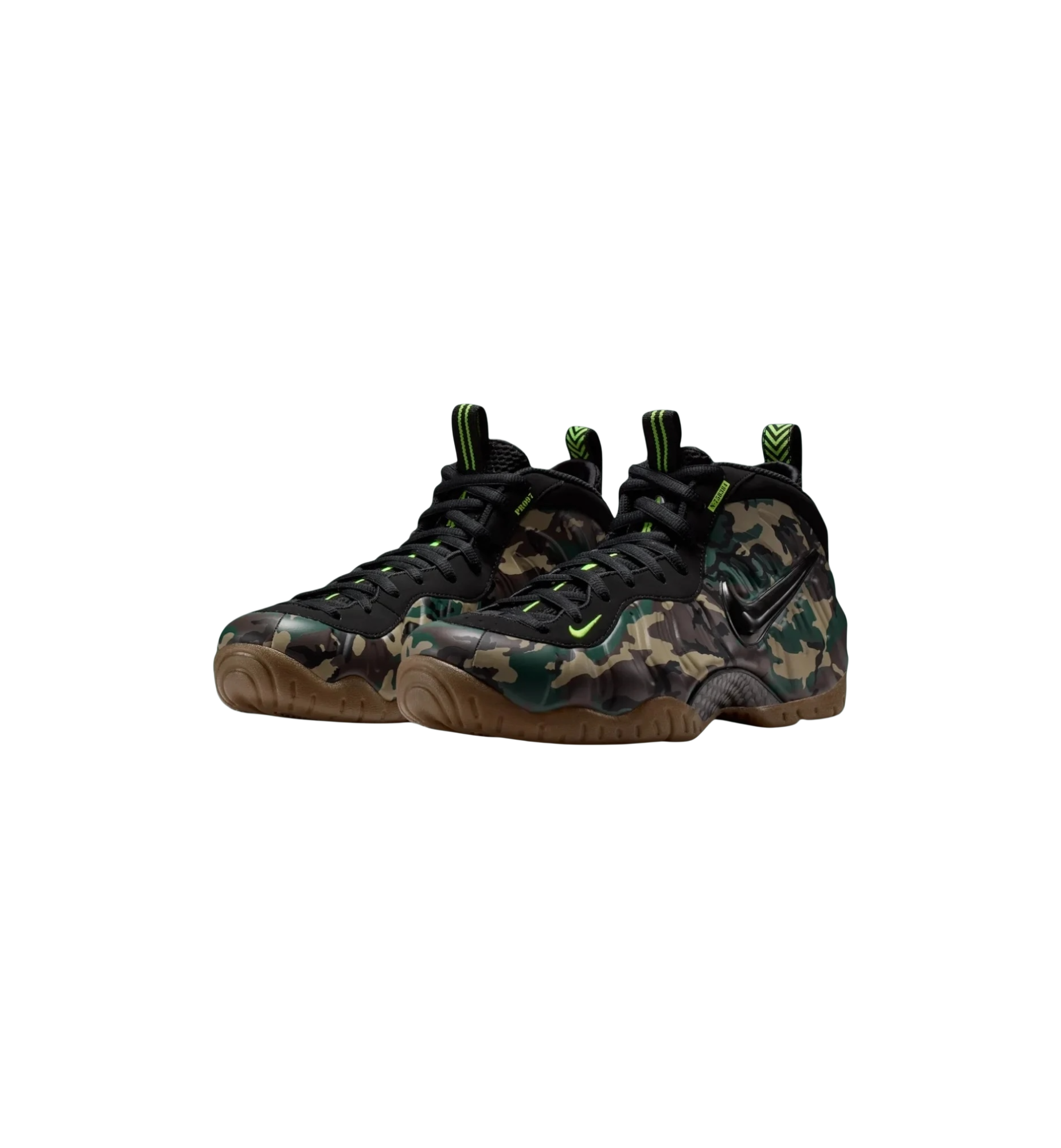 Nike Air Foamposite Pro Army Camo 2026 pair at Stashed UAE
