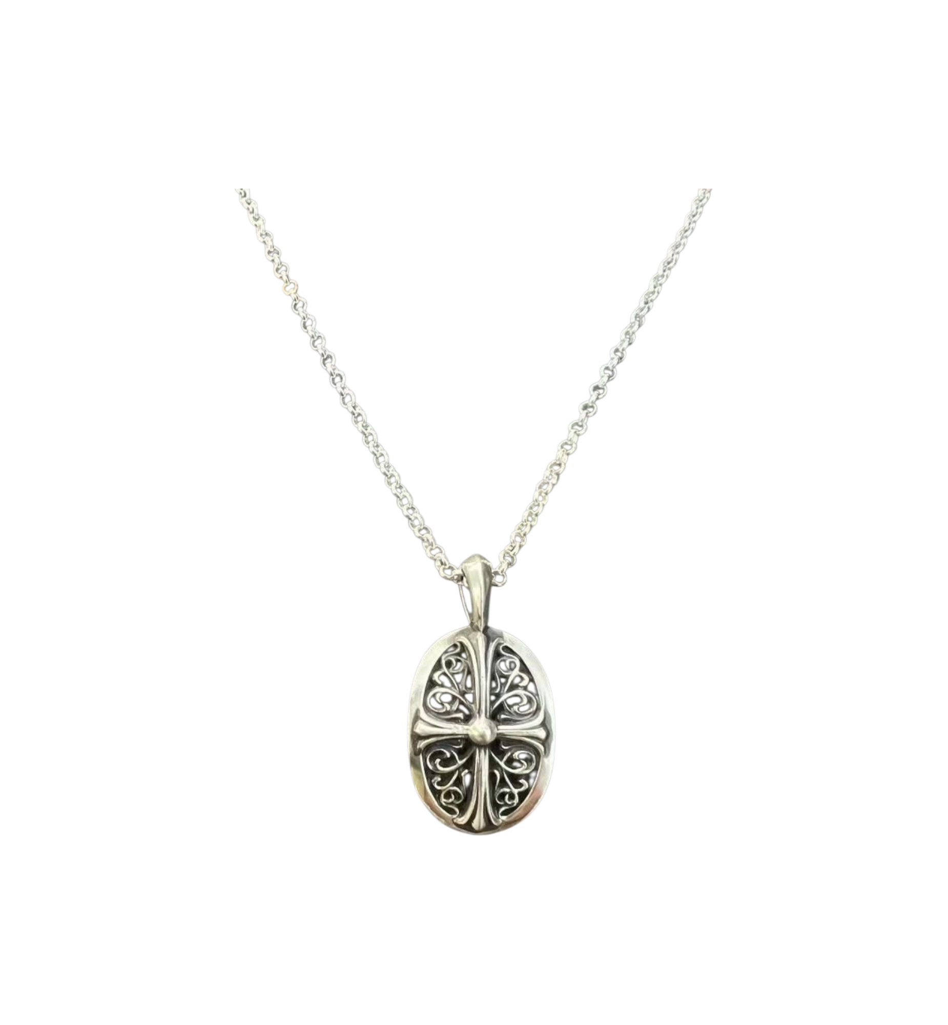 Chrome Hearts Keeper Cross Pendant Nick Chain Necklace "Silver"