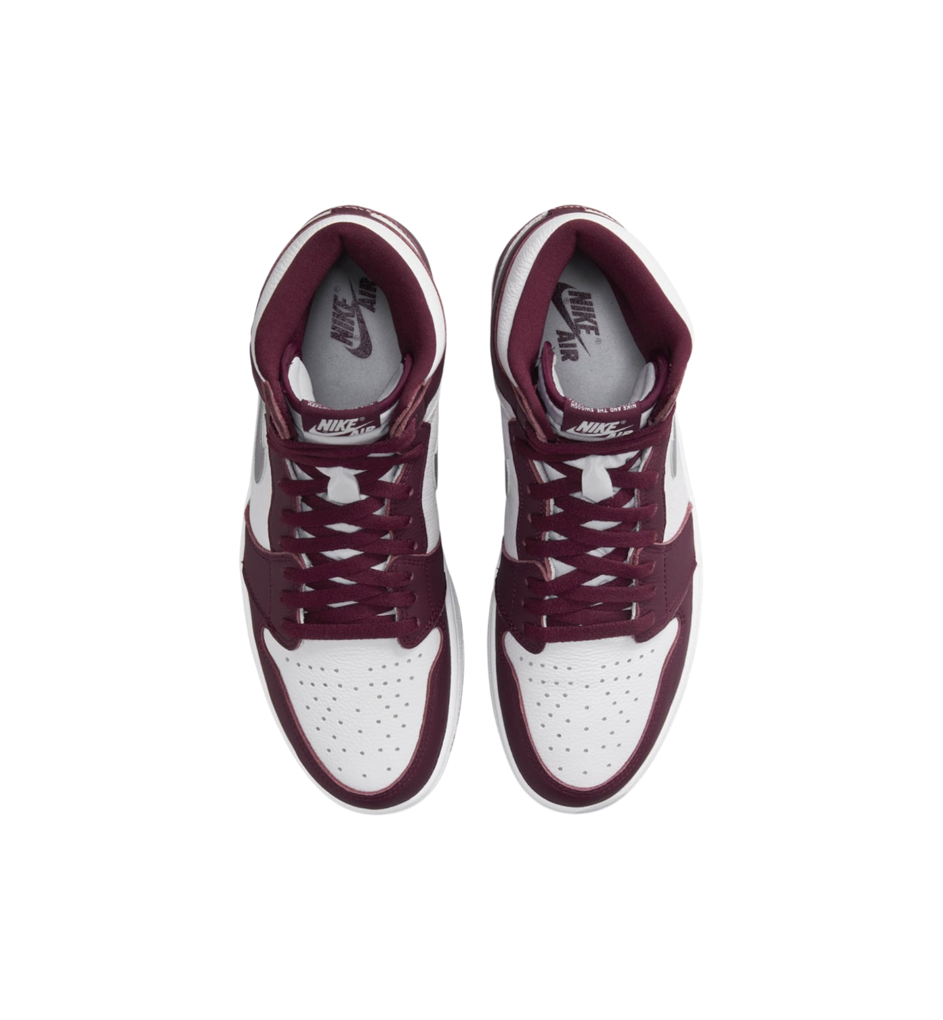 Air Jordan 1 Retro High OG Bordeaux top view at Stashed UAE