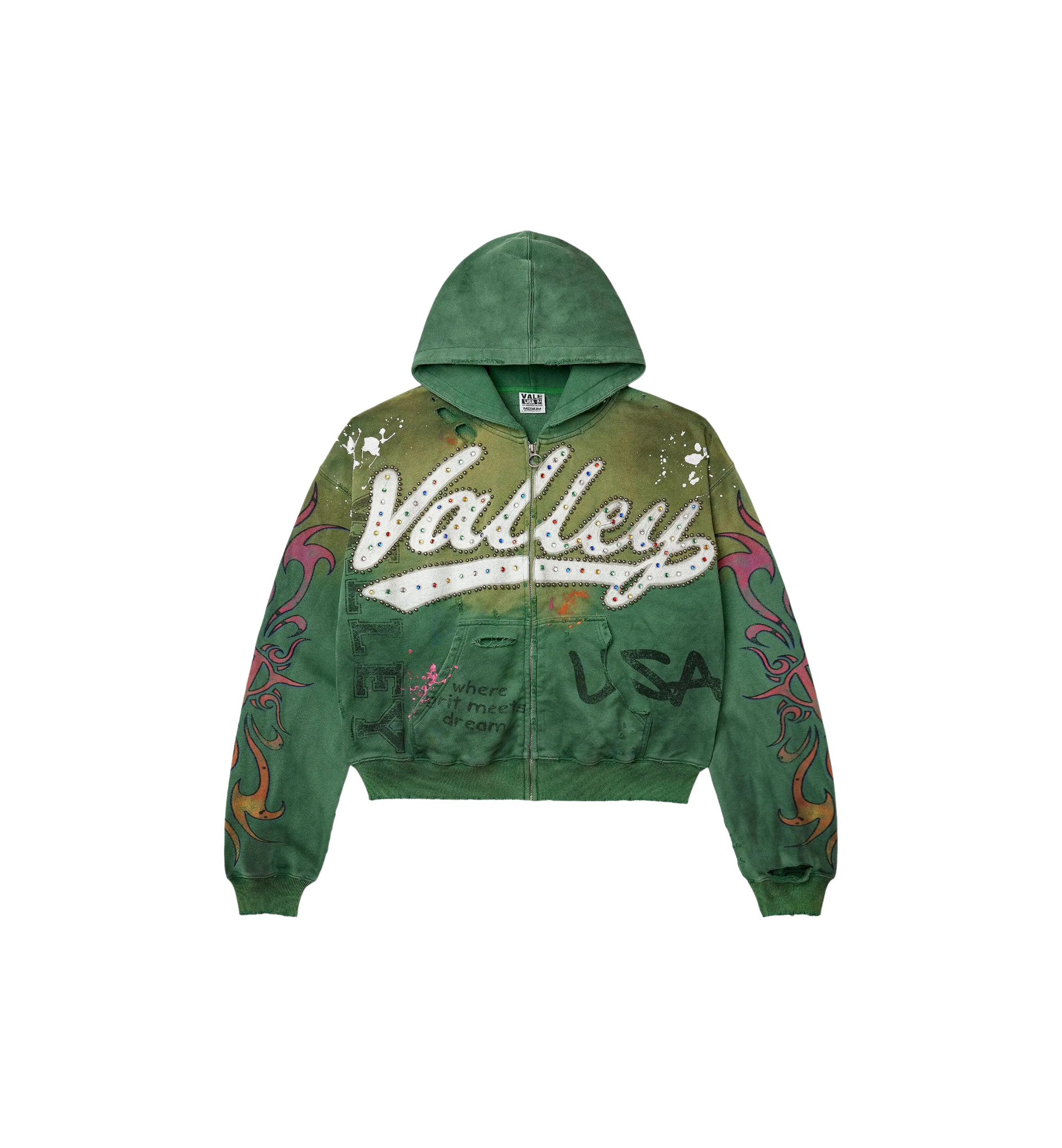 Vale Forever Inferno Zip Up Hoodie Green at Stashed UAE