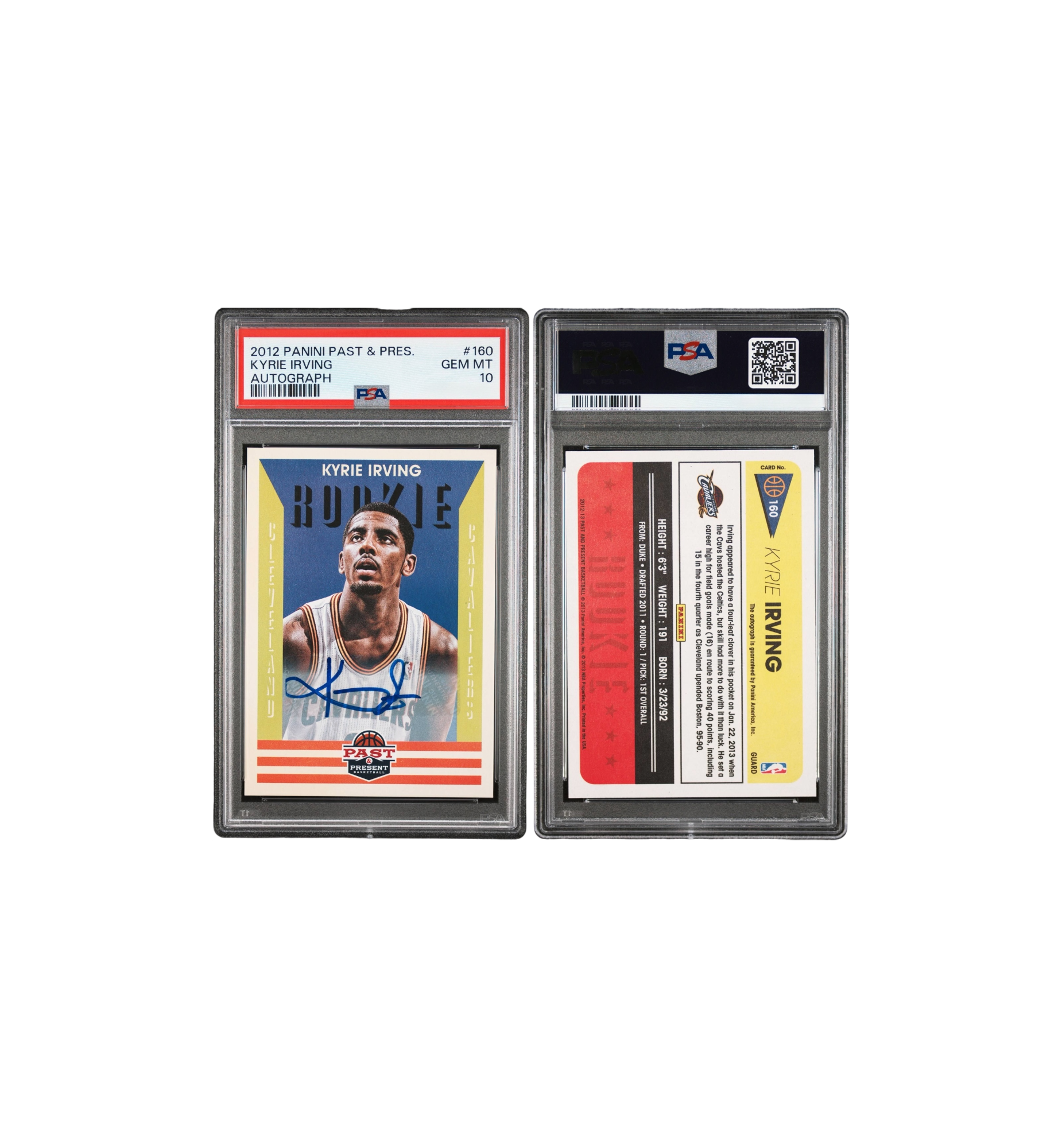 2012 Panini Past & Present - Autograph GEM MT 10 Kyrie Irving close-up detail at Stashed UAE