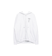 Chrome Hearts T Bar Logo USA Shoulder Zip Up Hoodie White at Stashed UAE
