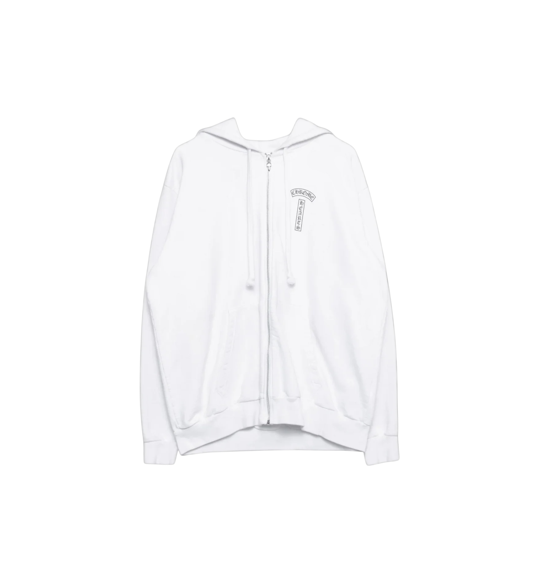 Chrome Hearts T Bar Logo USA Shoulder Zip Up Hoodie White at Stashed UAE