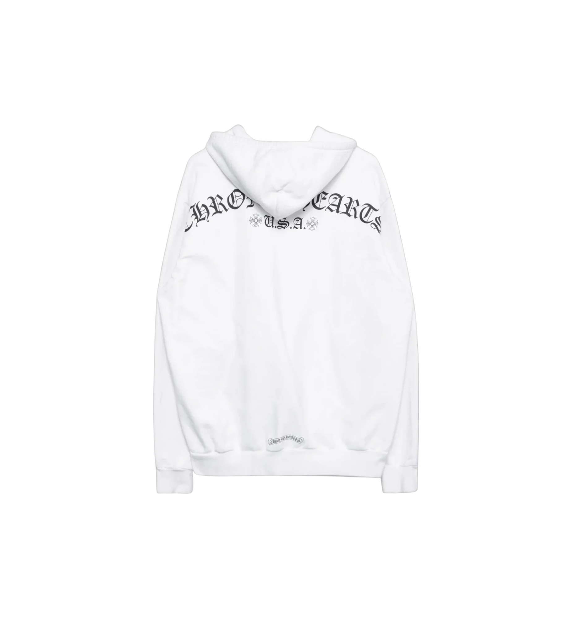 Chrome Hearts T Bar Logo USA Shoulder Zip Up Hoodie White back view at Stashed UAE