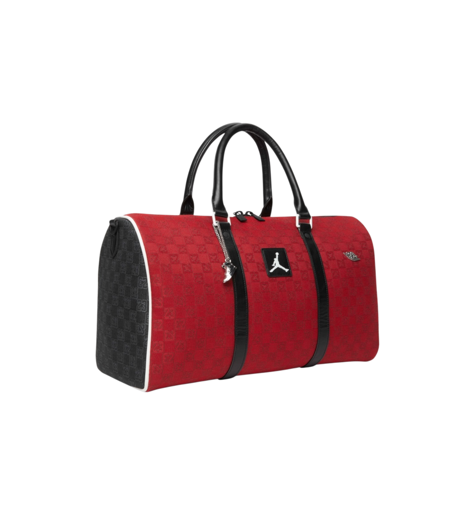 Jordan Air Jordan Monogram 25L Duffle Bag Varsity Red side view at Stashed UAE