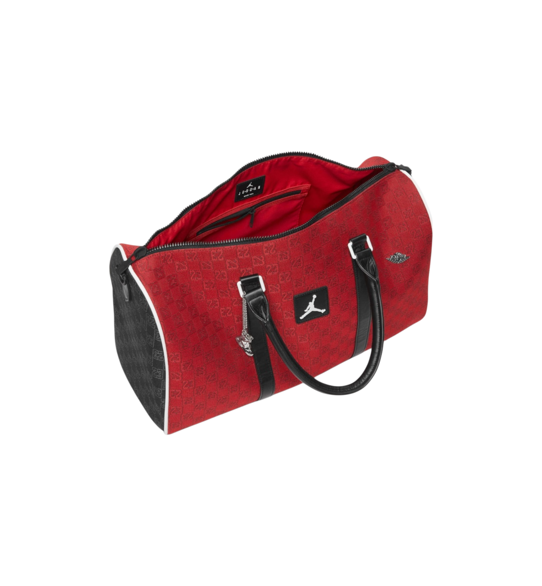 Jordan Air Jordan Monogram 25L Duffle Bag Varsity Red inside view at Stashed UAE