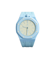 Swatch x Audemars Piguet Bioceramic Royal Pop Watch & Rubber Bracelet Bundle Blaue Acht/Light Blue at Stashed UAE