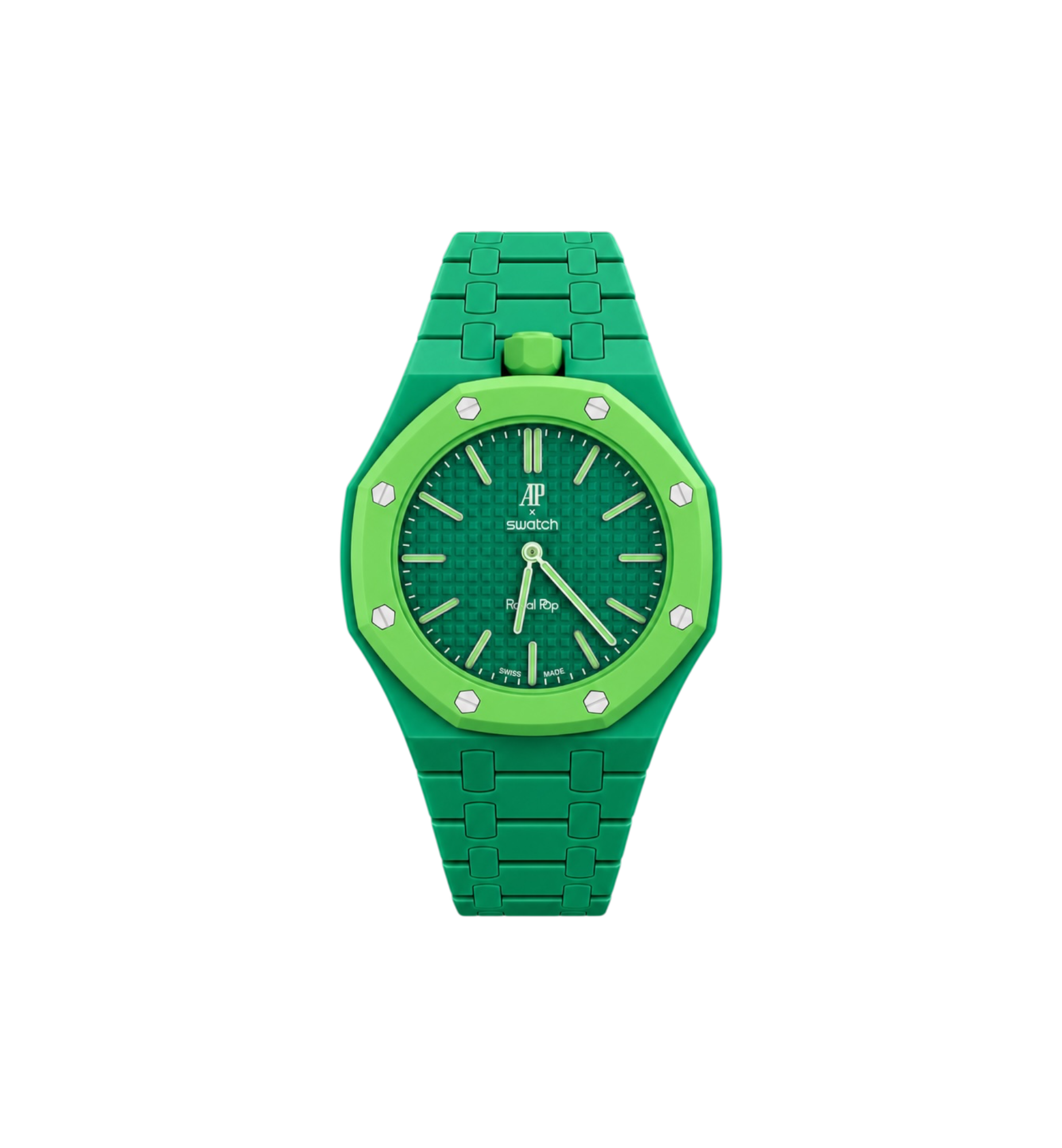 Swatch x Audemars Piguet Bioceramic Royal Pop Watch & Bracelet Bundle Green Eight/Green at Stashed UAE