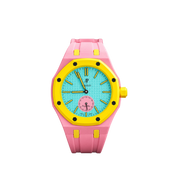 Swatch x Audemars Piguet Bioceramic Royal Pop Watch & Rubber Bracelet Bundle Otg Roz/Pink/Yellow at Stashed UAE