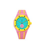 Swatch x Audemars Piguet Bioceramic Royal Pop Watch & Bracelet Bundle Otg Roz/Pink/Yellow at Stashed UAE