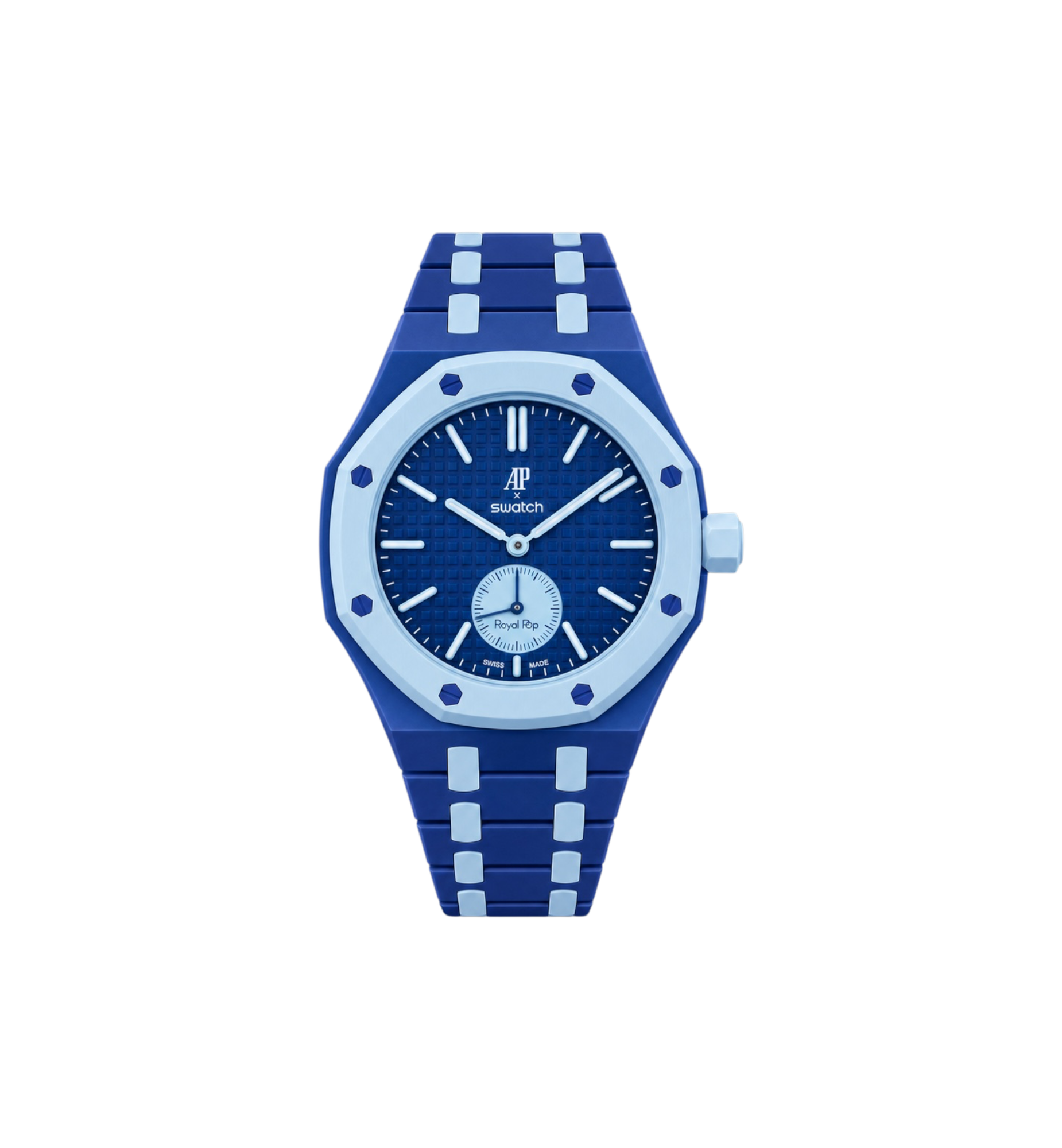 Swatch x Audemars Piguet Bioceramic Royal Pop Watch & Bracelet Bundle Lan Ba/Navy/Light Blue at Stashed UAE