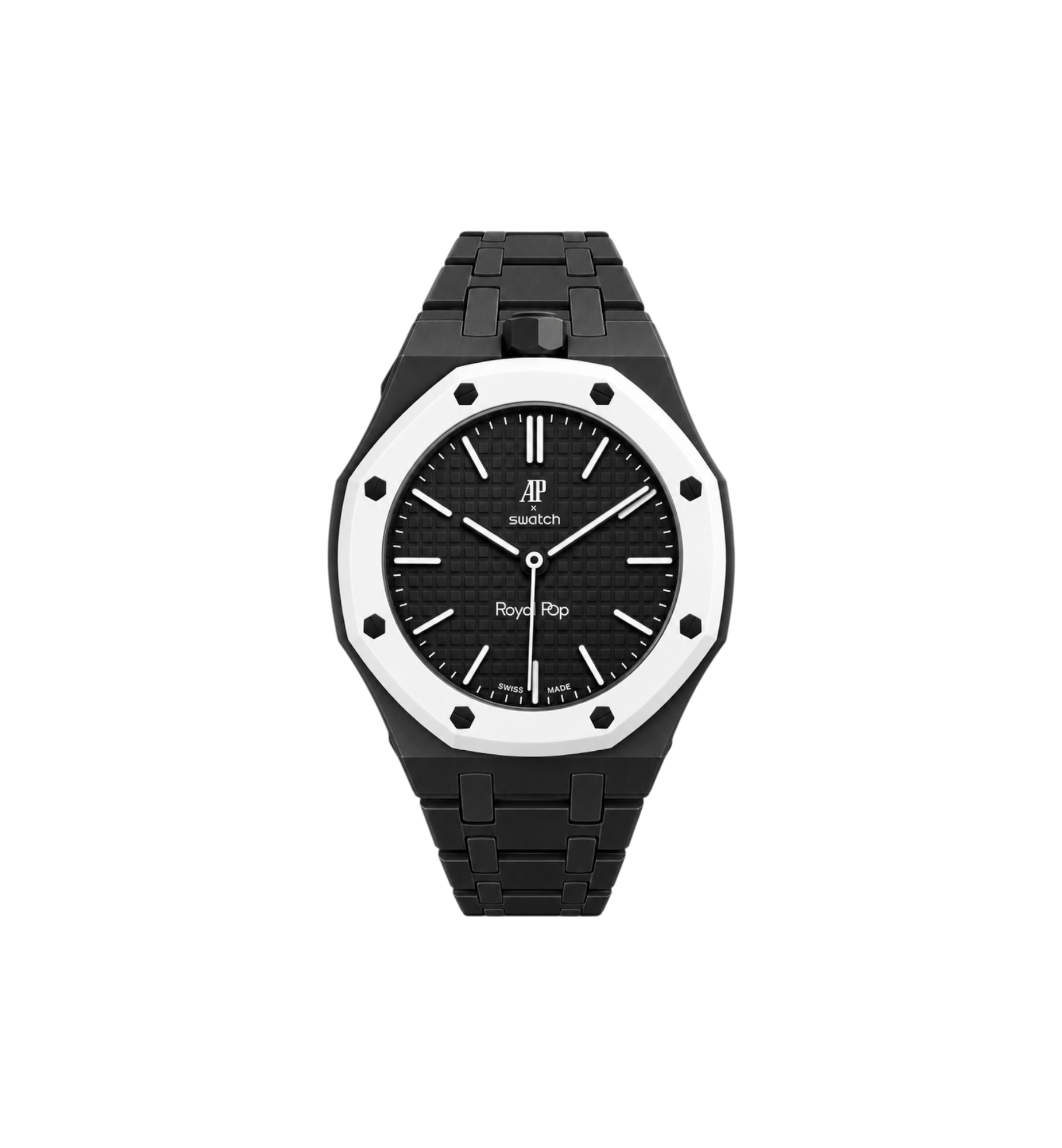 Swatch x Audemars Piguet Bioceramic Royal Pop Watch & Bracelet Bundle Ocho Negro/Black at Stashed UAE