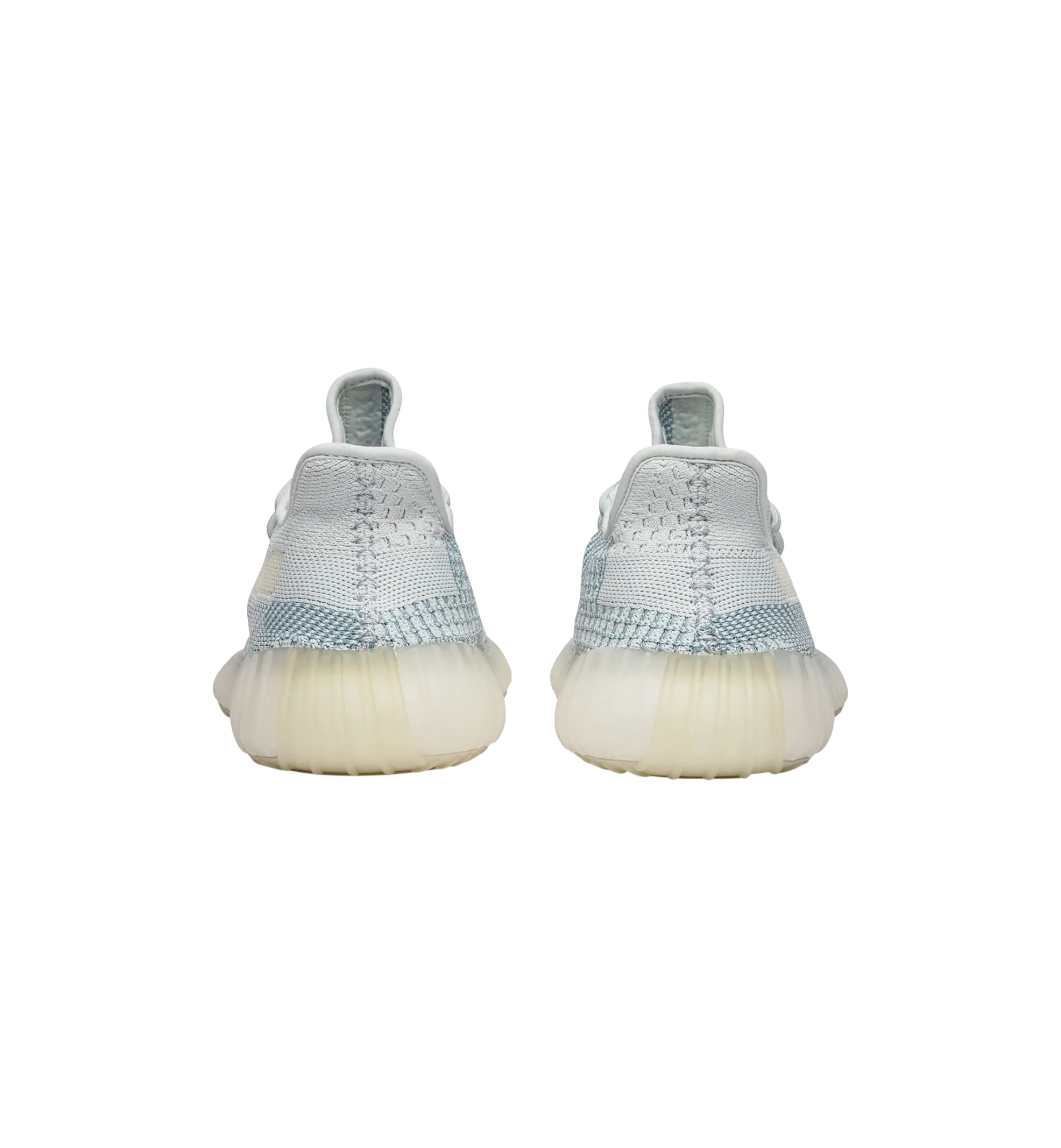 Adidas Yeezy Boost 350 V2 Cloud White Non-Reflective heel view at Stashed UAE