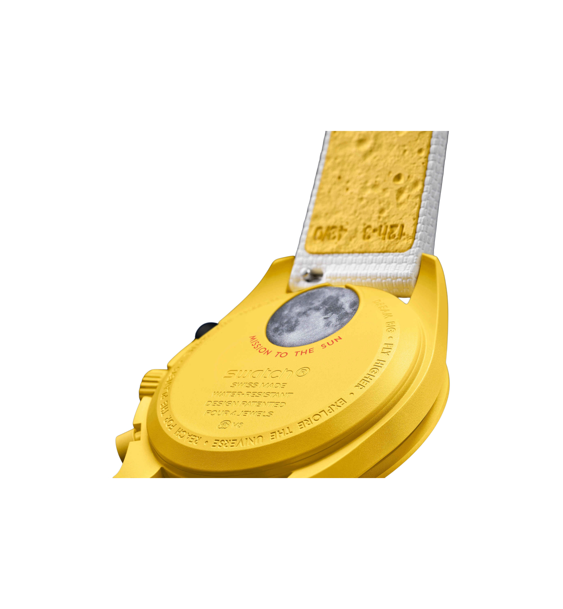 Swatch x Omega Bioceramic Moonswatch Mission to the Sun Solar Eclipse back view at Stashed UAE