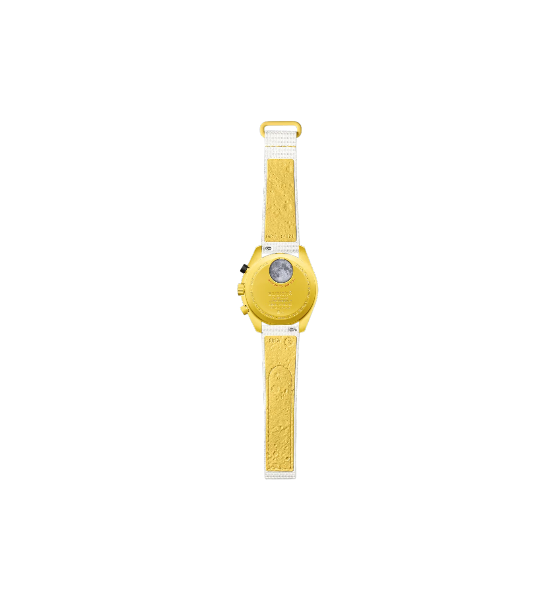 Swatch x Omega Bioceramic Moonswatch Mission to the Sun Solar Eclipse back view at Stashed UAE