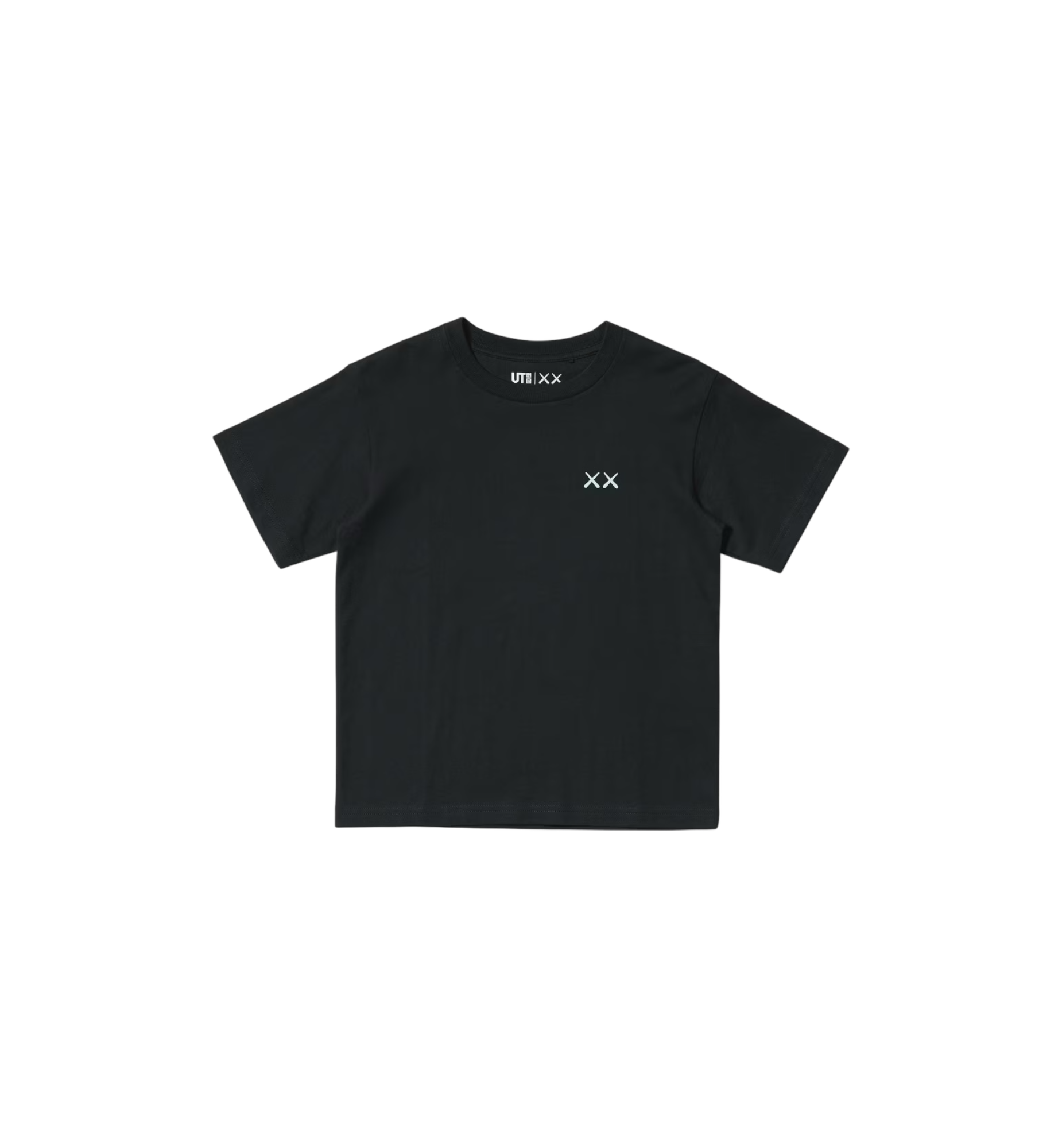 KAWS x Uniqlo UNIVERSE UT Graphic T-Shirt Black Kids front view at Stashed UAE