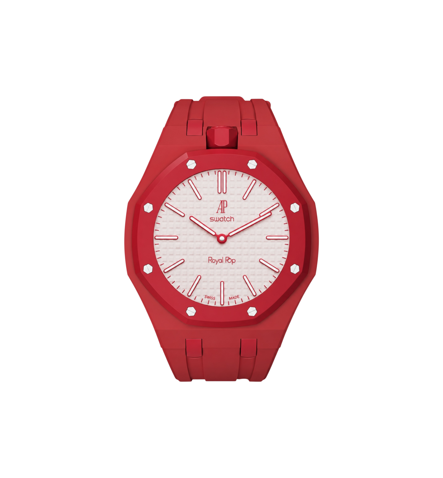 Swatch x Audemars Piguet Bioceramic Royal Pop Watch & Rubber Bracelet Bundle Otto Rosso/Red at Stashed UAE