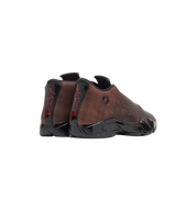 Air Jordan 14 Retro Mowalola Burnt Red heel view at Stashed UAE