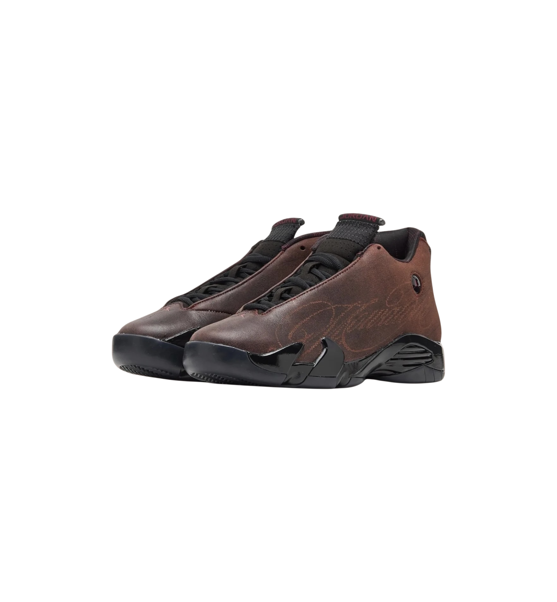 Air Jordan 14 Retro Mowalola Burnt Red pair at Stashed UAE