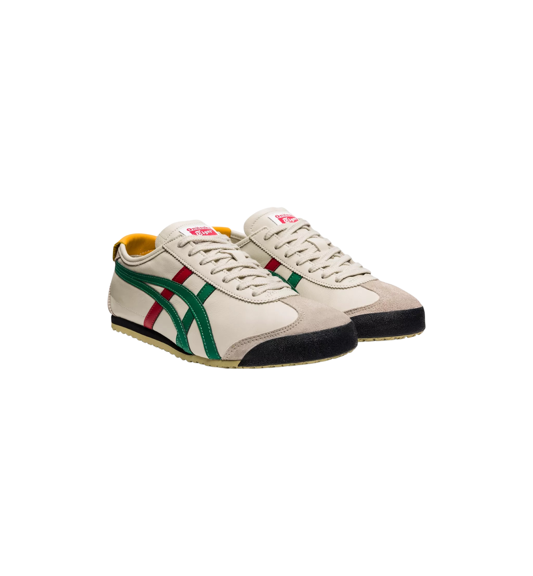 Onitsuka Tiger Mexico 66 Birch Green Red Yellow pair at Stashed UAE