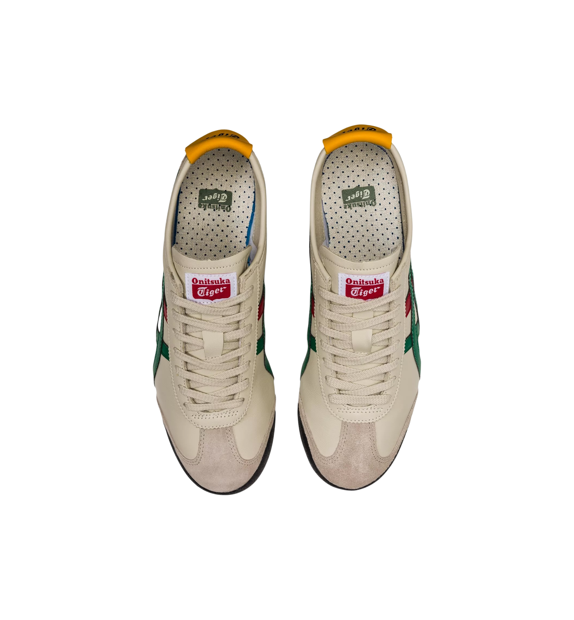 Onitsuka Tiger Mexico 66 Birch Green Red Yellow top view at Stashed UAE