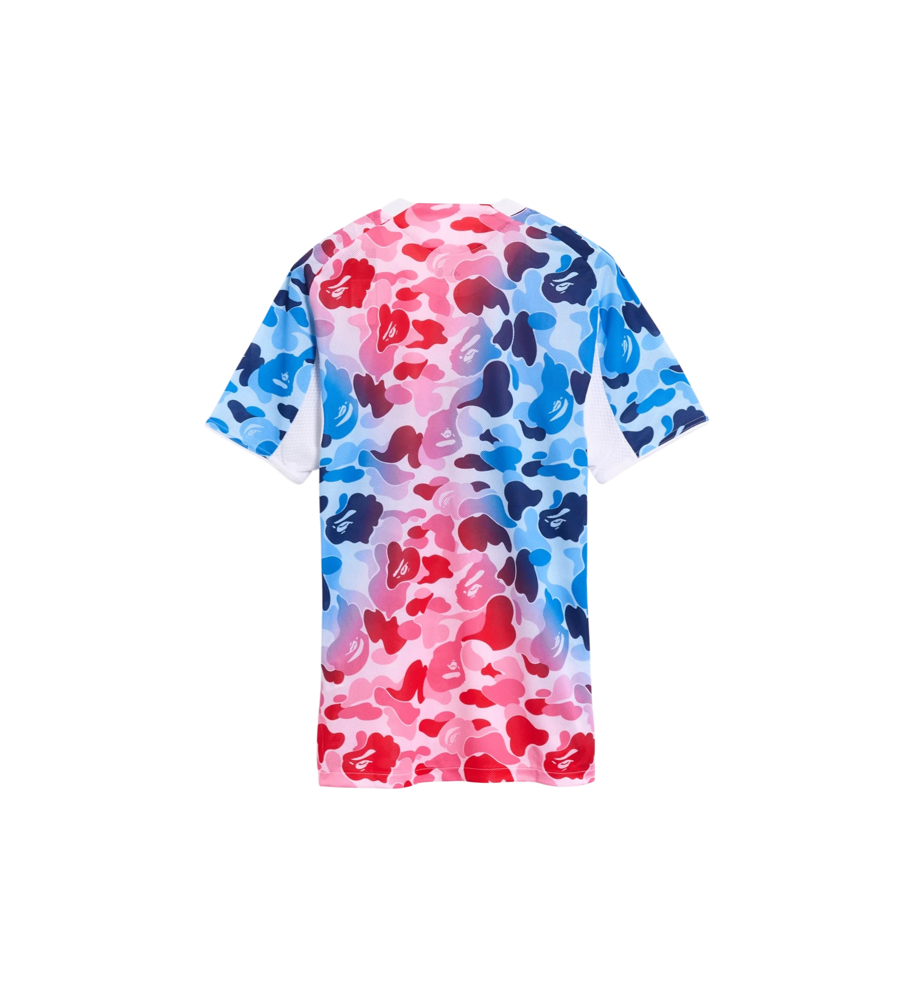 Adidas x BAPE Football Graphic Slim Jersey T-Shirt Blue/Pink back view at Stashed UAE