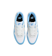 Nike Air Max 1 White University Blue top view at Stashed UAE