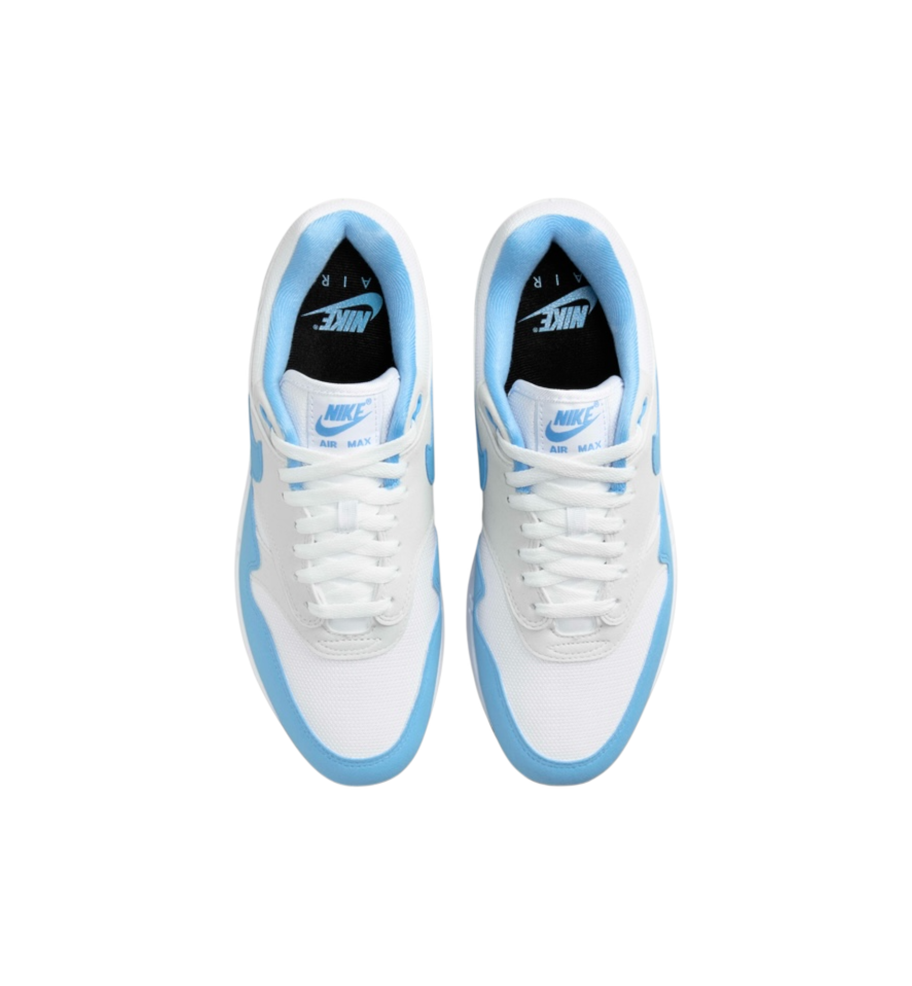 Nike Air Max 1 White University Blue top view at Stashed UAE