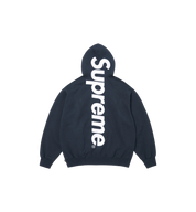 Supreme Satin Applique Hooded Sweatshirt SS26 Washed Navy at Stashed UAE