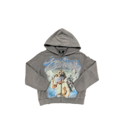 Mixed Emotion Rhinestone Hoodie Grey at Stashed UAE